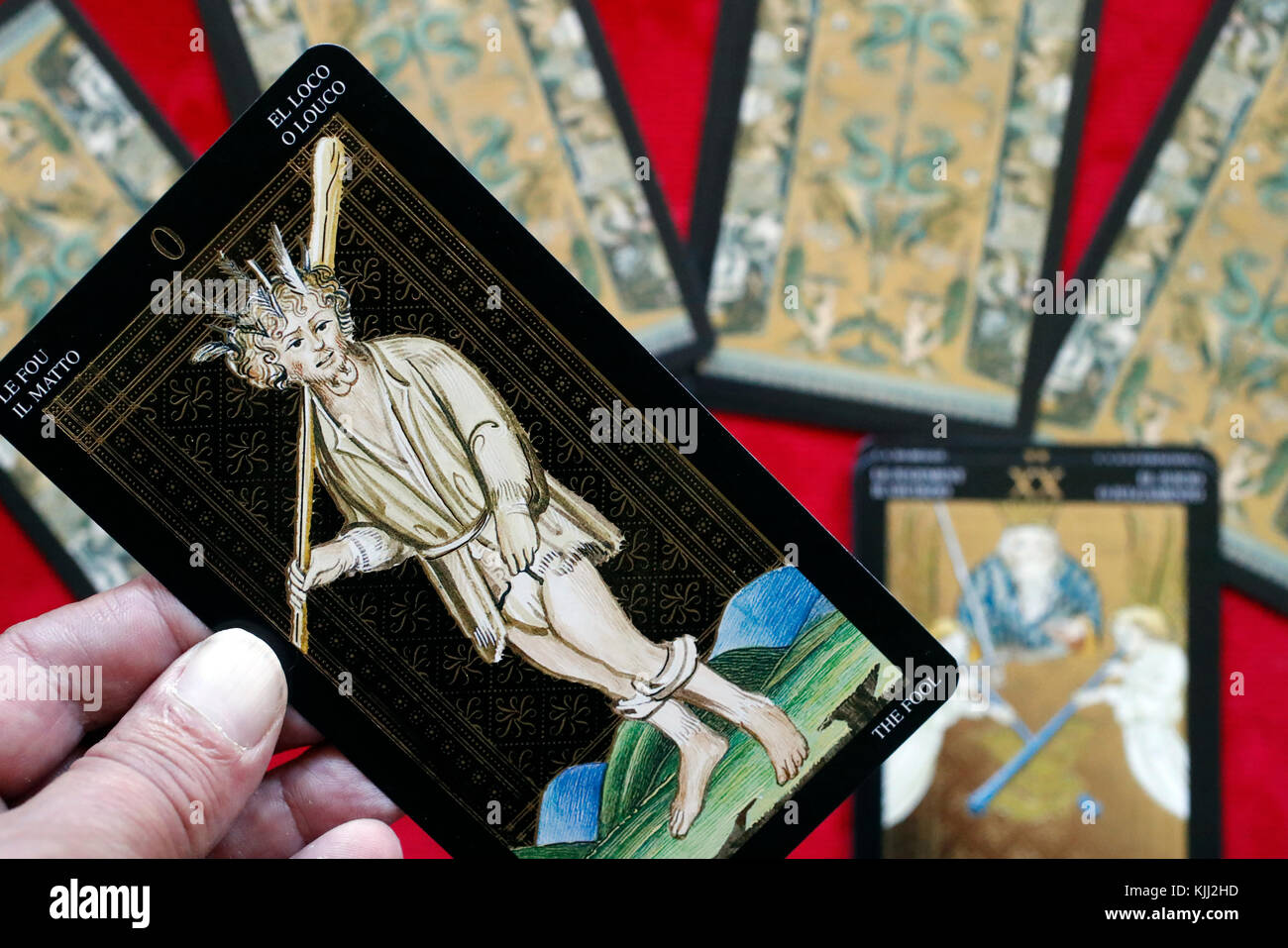 Tarot Karten. Der Narr. Stockfoto