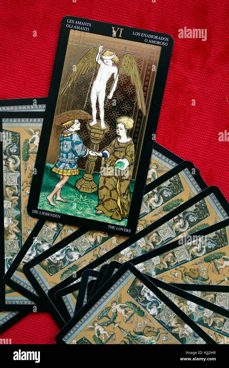 Tarot Karten. Die Liebhaber. Stockfoto