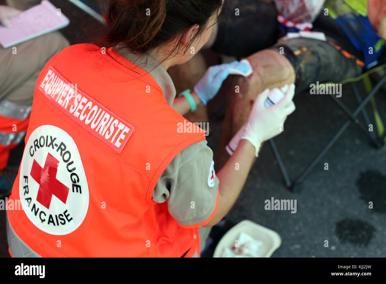 Französischen Roten Kreuz. Freiwillige. Französischen Roten Kreuz. Freiwillige. Frankreich. Stockfoto