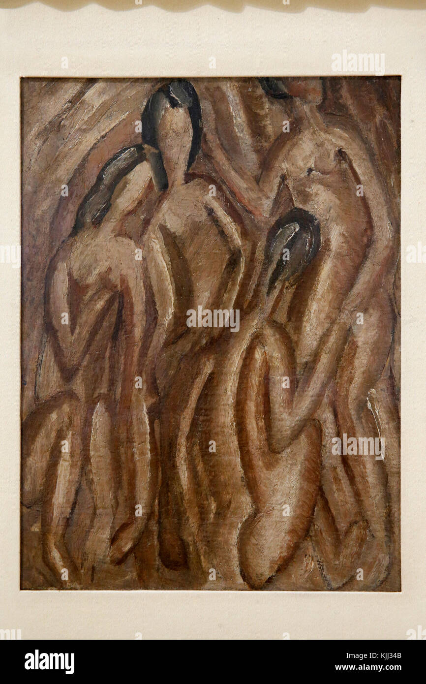 Museum für Moderne Kunst in Rom. Giorgio Morandi. Bagnanti. 1915. Cette Image n'est pas tombŽe dans le domaine public. Il Faut obligatoirement holen Sie une Stockfoto