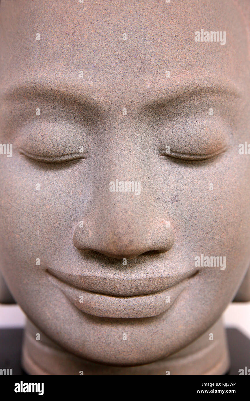Nahaufnahme eines Buddha Kopf. Kambodscha. Stockfoto