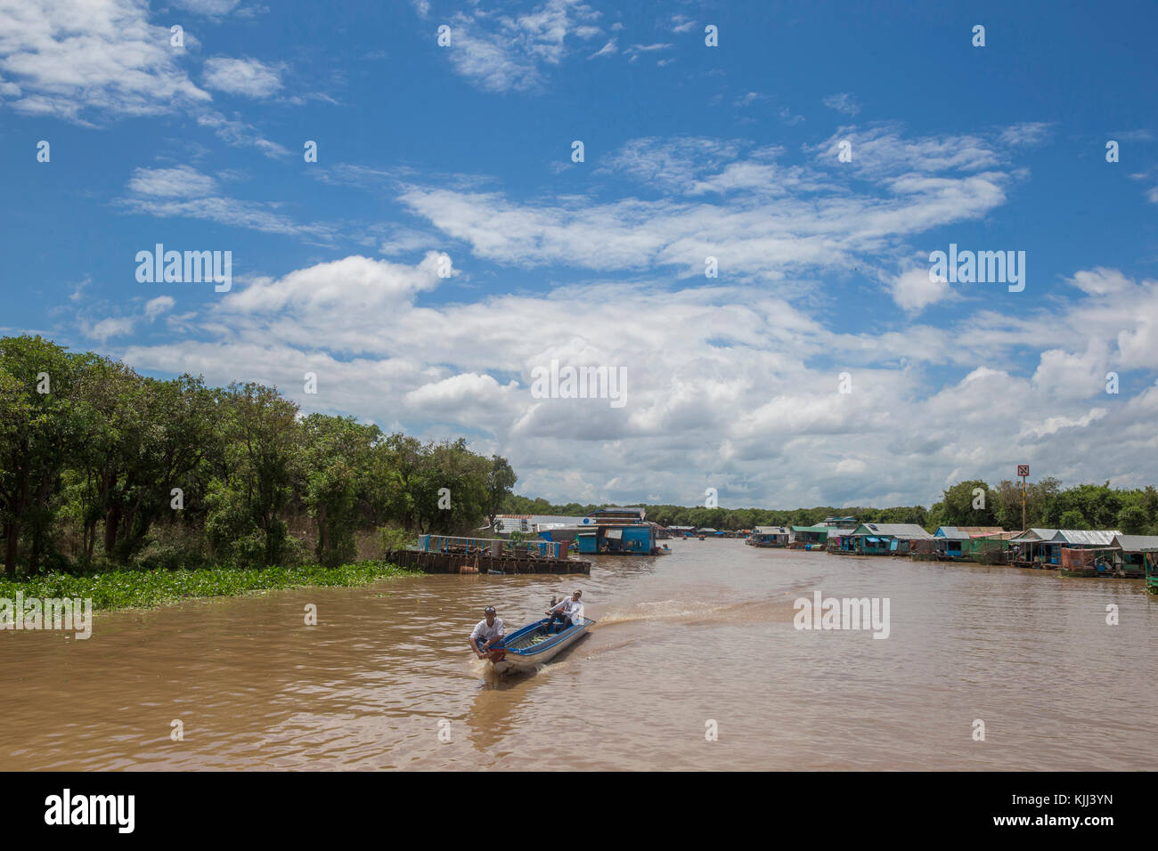 Nebenfluss des Tonle Sap See. Kambodscha. Stockfoto