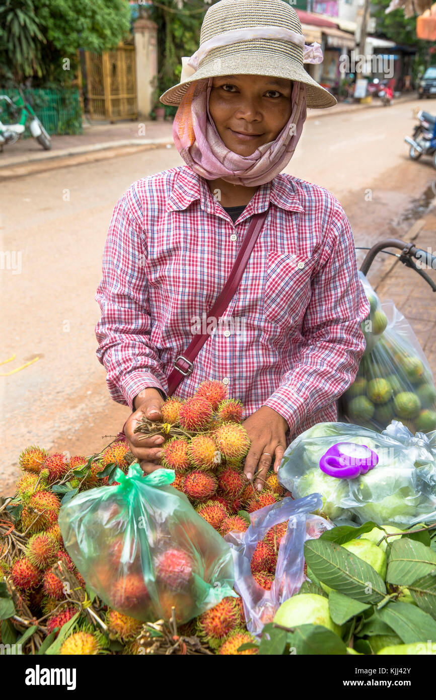 Obst Anbieter in Siem Reap. Kambodscha. Stockfoto