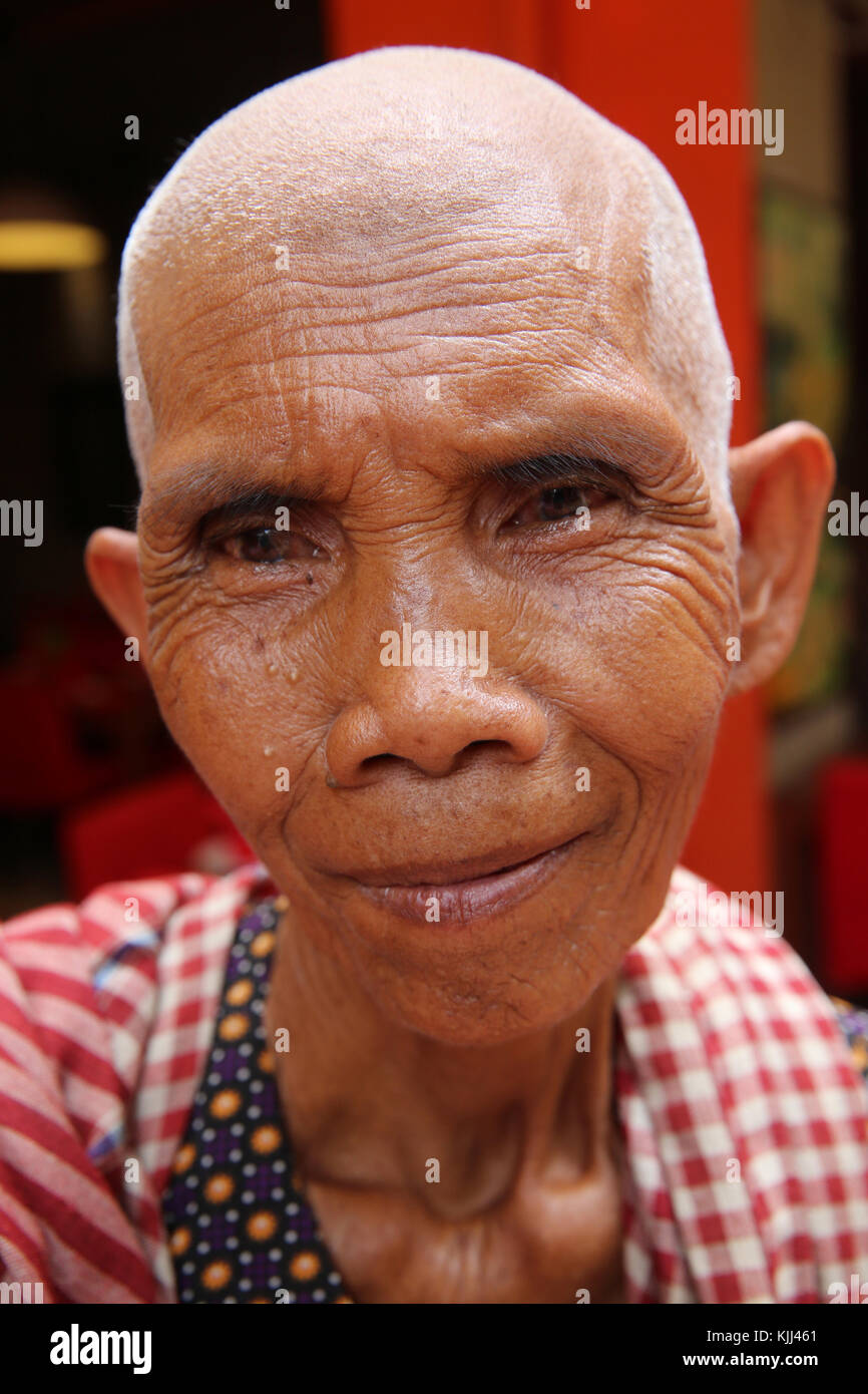 Ältere Khmer Frau. Siem Reap. Kambodscha. Stockfoto