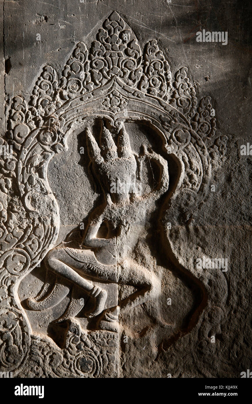 Angkor Wat. Apsara. Kambodscha. Stockfoto