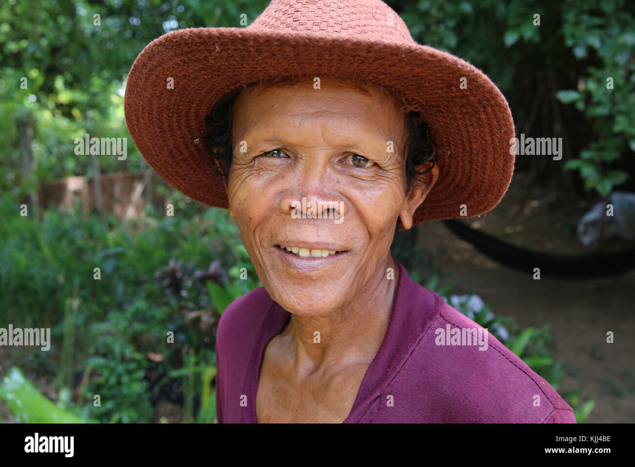 Gärtner. Battambang. Kambodscha. Stockfoto