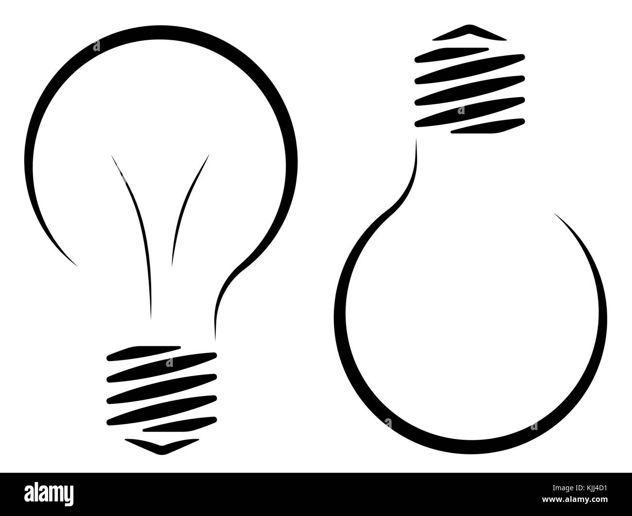 Kontur Logo der Glühlampe. Die Entstehung einer Idee oder eine neue Erfindung. Strom und Energie gespart. die Einsparung von Ressourcen. Stock Vektor