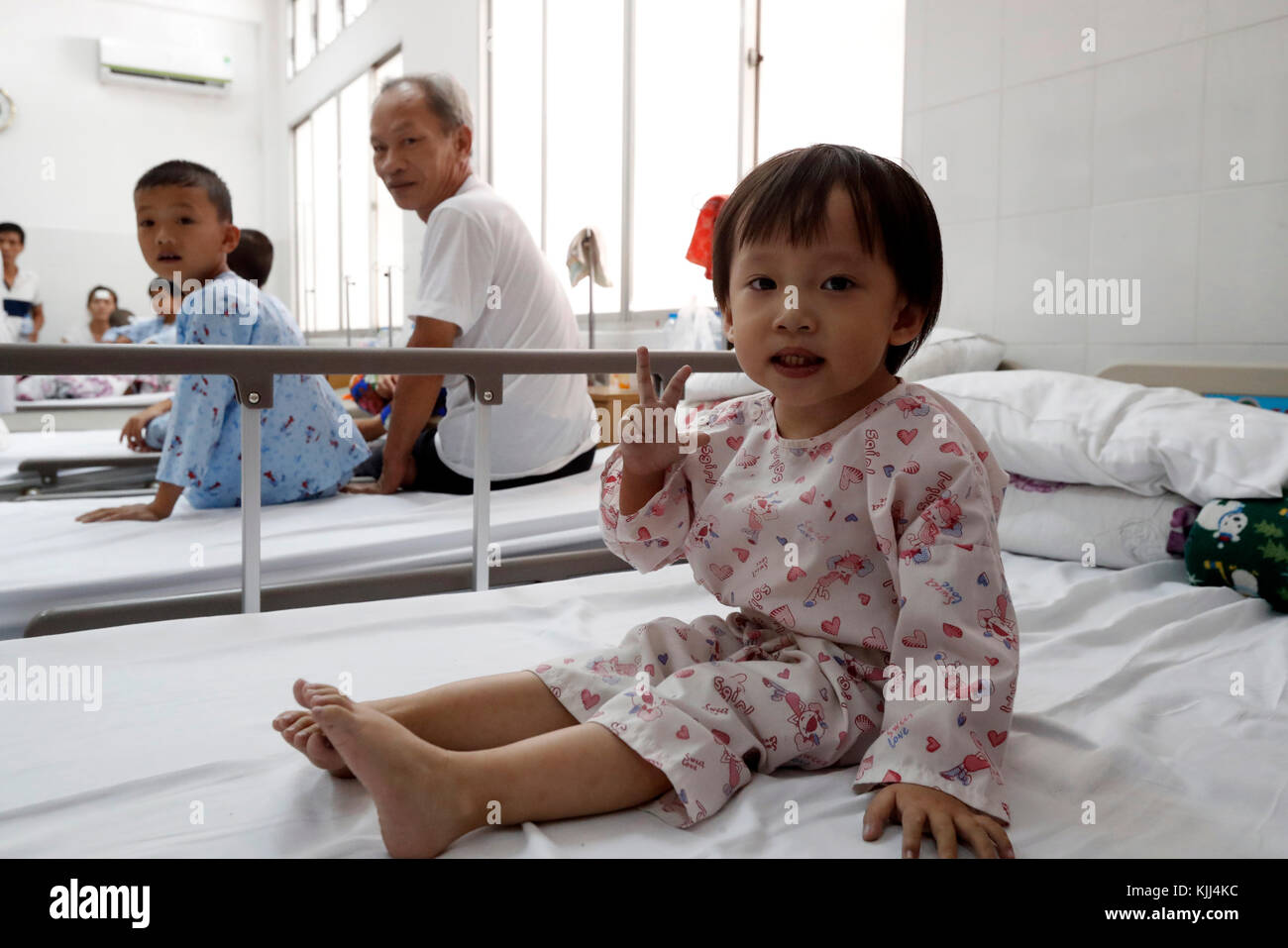 Tam Duc Heart Hospital. Kind Leiden der Herzkrankheit. Ho Chi Minh City. Vietnam. Stockfoto