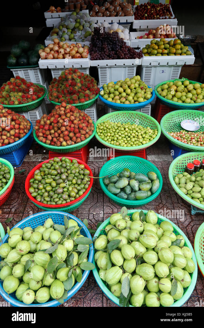 Straße Obstmarkt. Ho Chi Minh City. Vietnam. Stockfoto