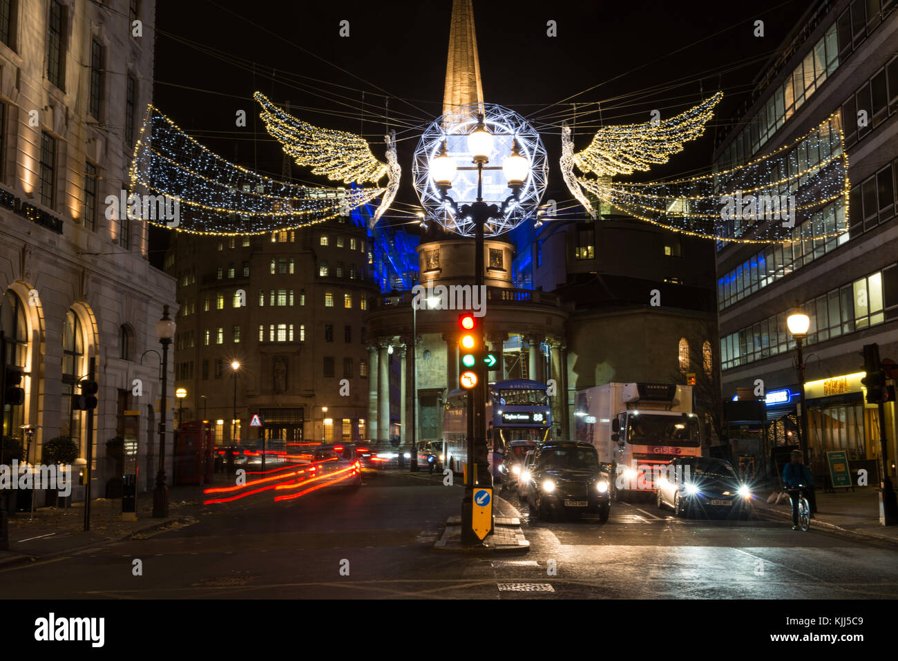 Weihnachtsschmuck Regent Street London Stockfoto