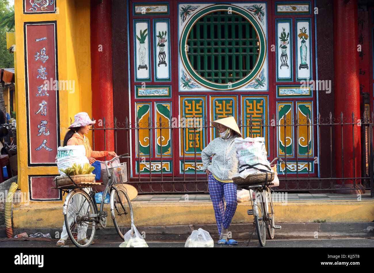 Lokale leben und die Architektur in Hoi An. Hoi An. Vietnam. Stockfoto