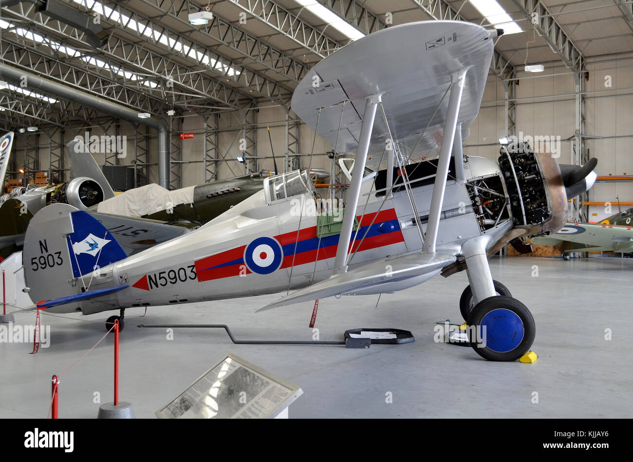 Gloster Gladiator, RAF Markierungen, Duxford, England. Stockfoto