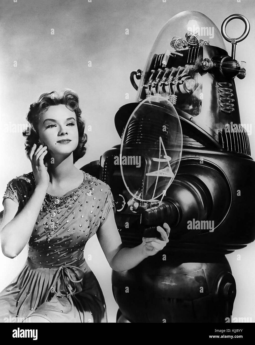 Verbotener PLANET 1956 MGM Science-Fiction-Film mit Anne Francis und Robby the Robot Stockfoto