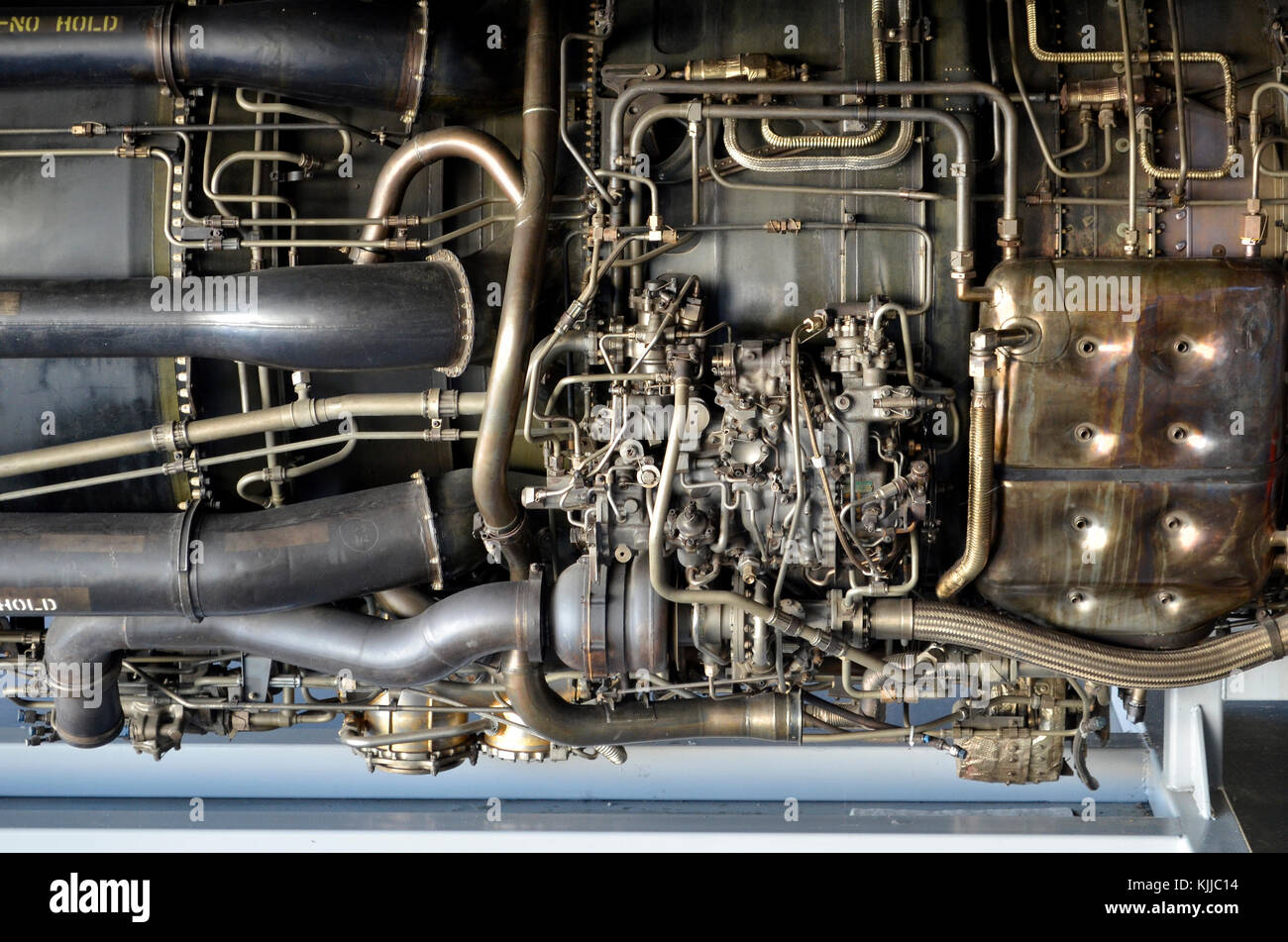 Pratt & Whitney J58 turbojet Jet Engine Detail, wie Sie auf der SR-71 Flugzeuge, Duxford, England. Stockfoto