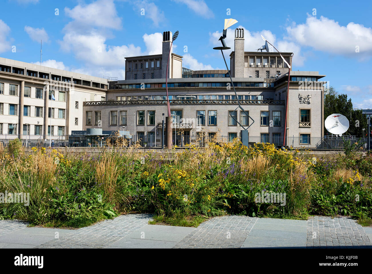 Ehemalige Gebäude des Internationalen Strafgerichtshofs für das ehemalige Jugoslawien (ICTY) in Den Haag, internationale Stadt des Friedens, Niederlande. Stockfoto