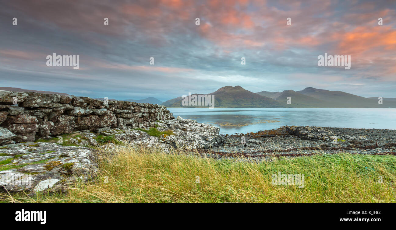 Sunsetting über Ben Mehr auf der Isle of Mull an der Inneren Hebriden Stockfoto