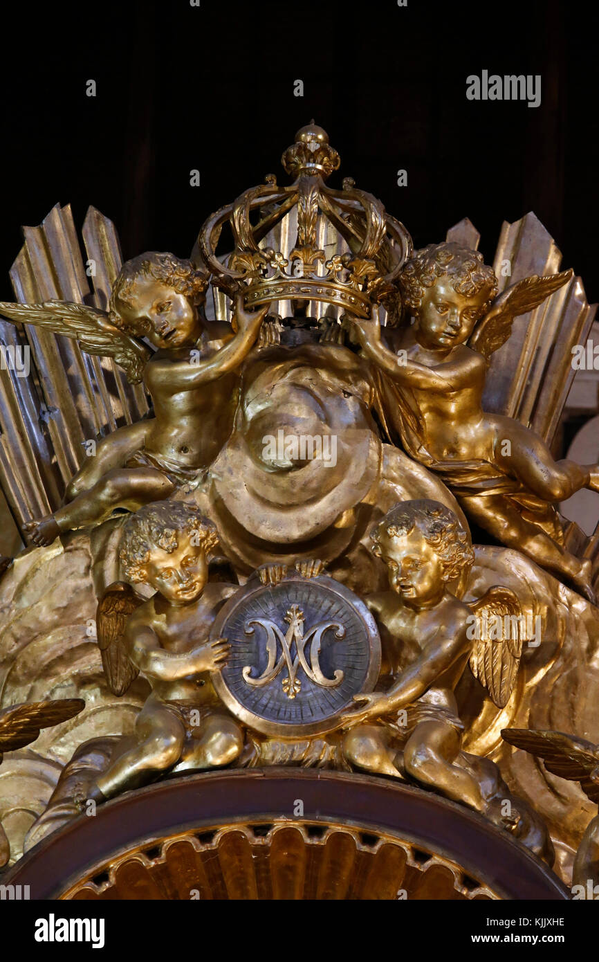 Santa Maria in transpontina's Kirche, Rom. Skulptur detail. Italien. Stockfoto