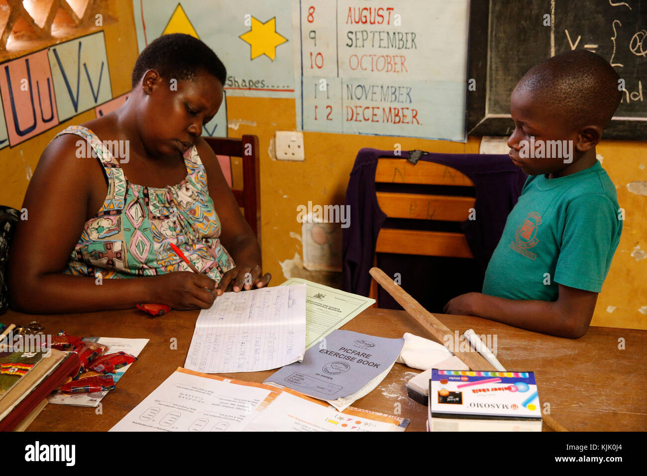 Mulago Schule für Gehörlose, ausgeführt von der Mulago katholischen Spiritaner Gemeinschaft. Uganda. Stockfoto