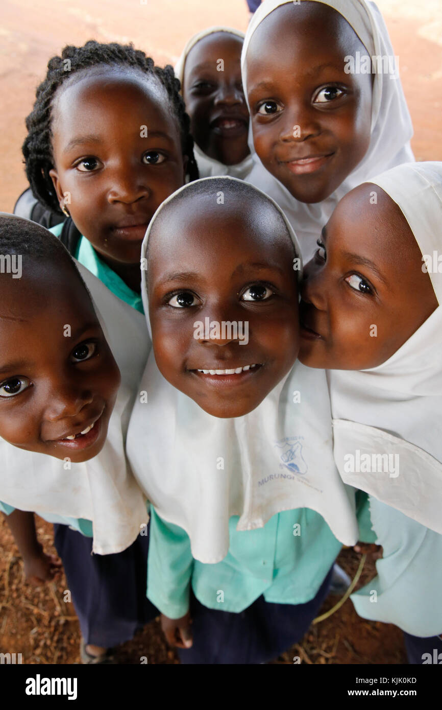 Muslimische Schülerinnen. Uganda. Stockfoto