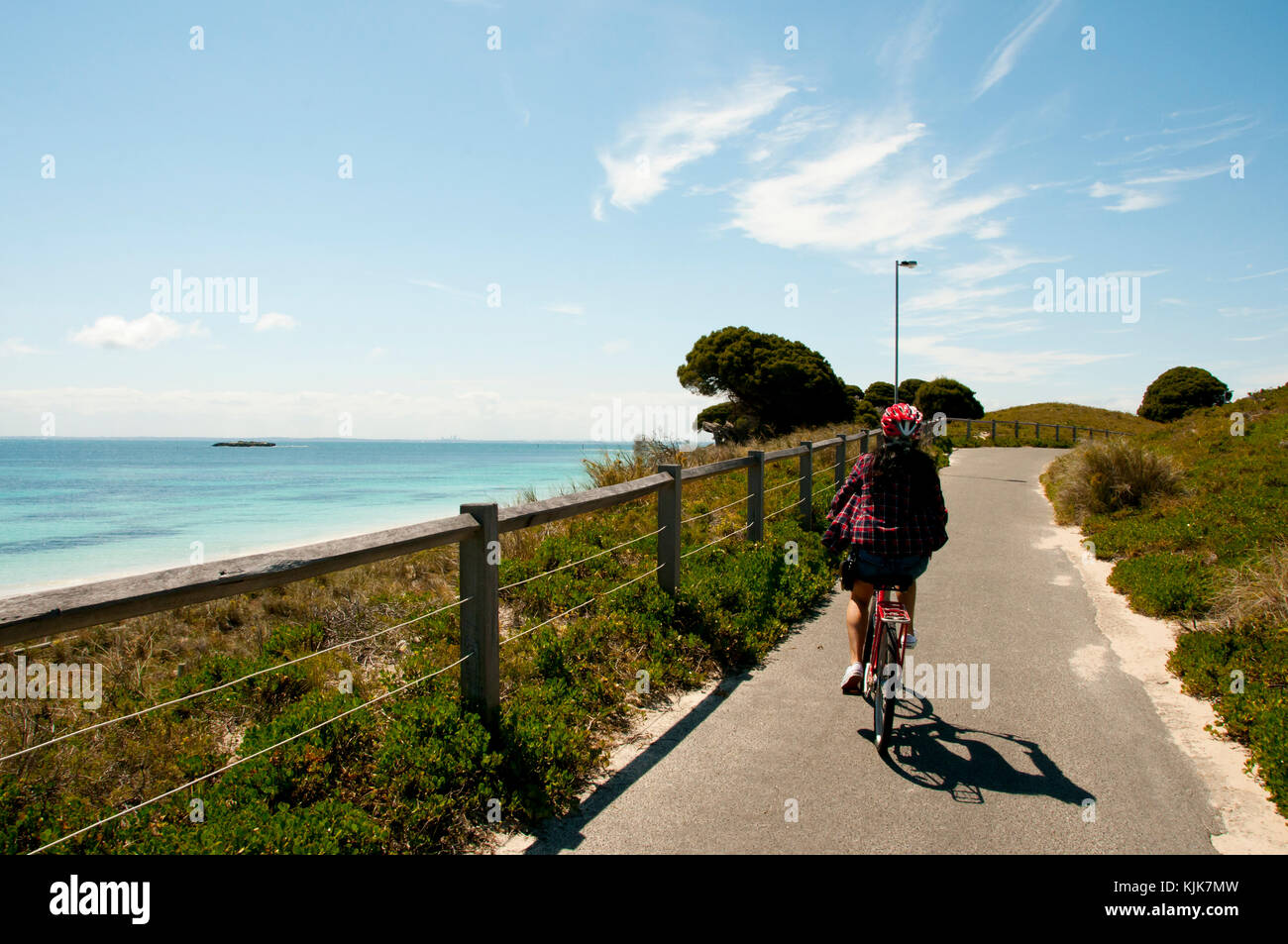 Radfahren auf Rottnest Island - Australien Stockfoto