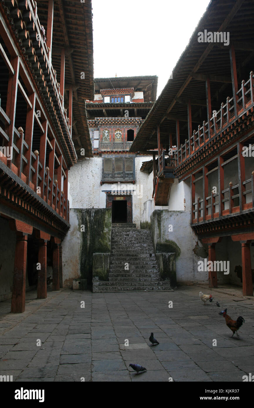 Die Wangduephodrang Dzong in Bhutan. Stockfoto