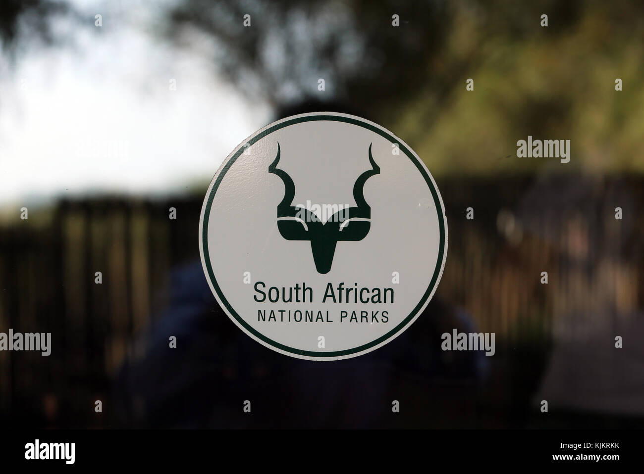 Krüger National Park. South African National Parks Logo. Südafrika. Stockfoto