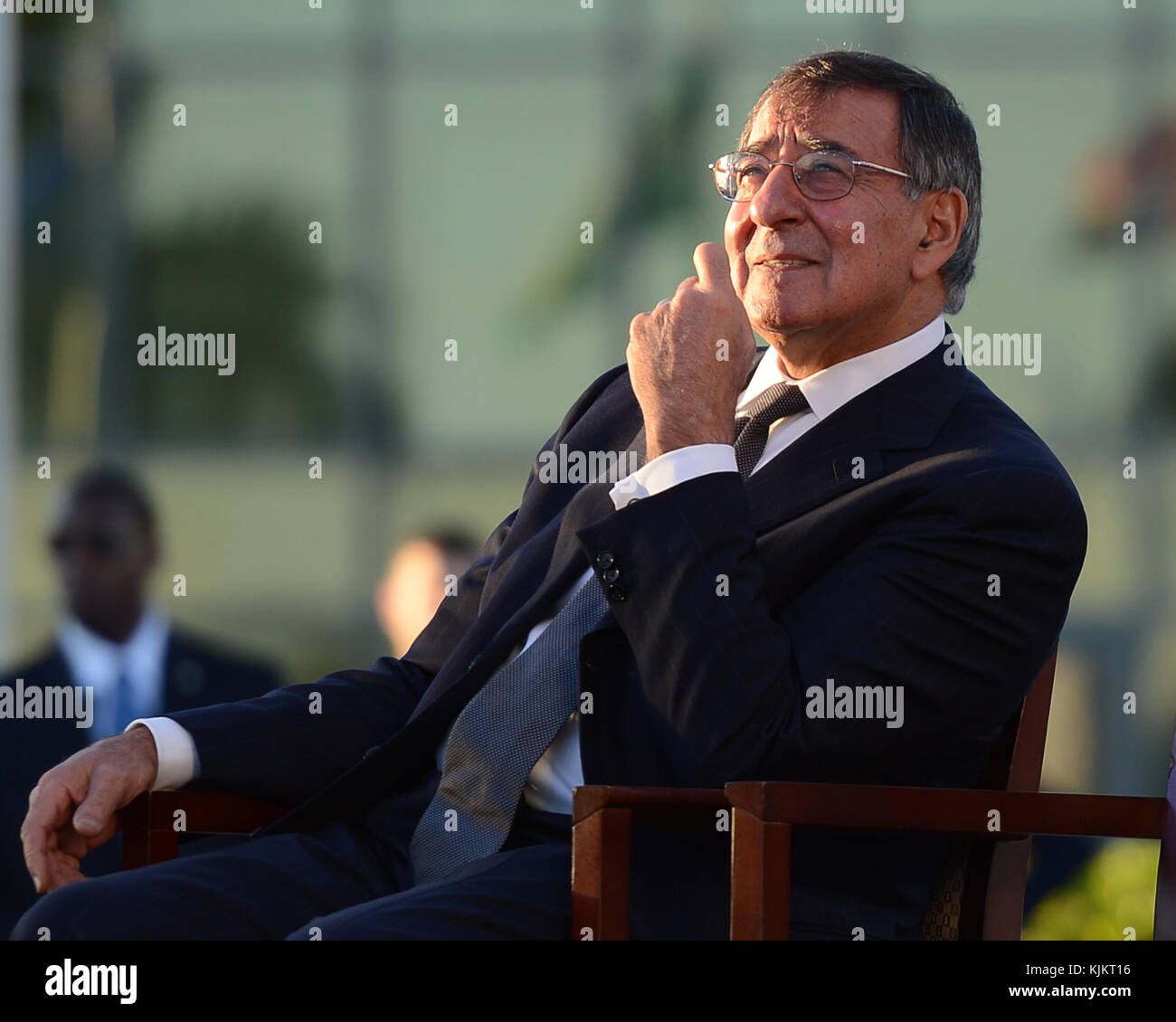 MIAMI, FL - 19. NOVEMBER: Verteidigungsminister Leon Panetta nimmt am 19. November 2012 in Homestead, Florida, an der Zeremonie des Change of Command im US Southern Command Teil. Personen: Leon Panetta Stockfoto