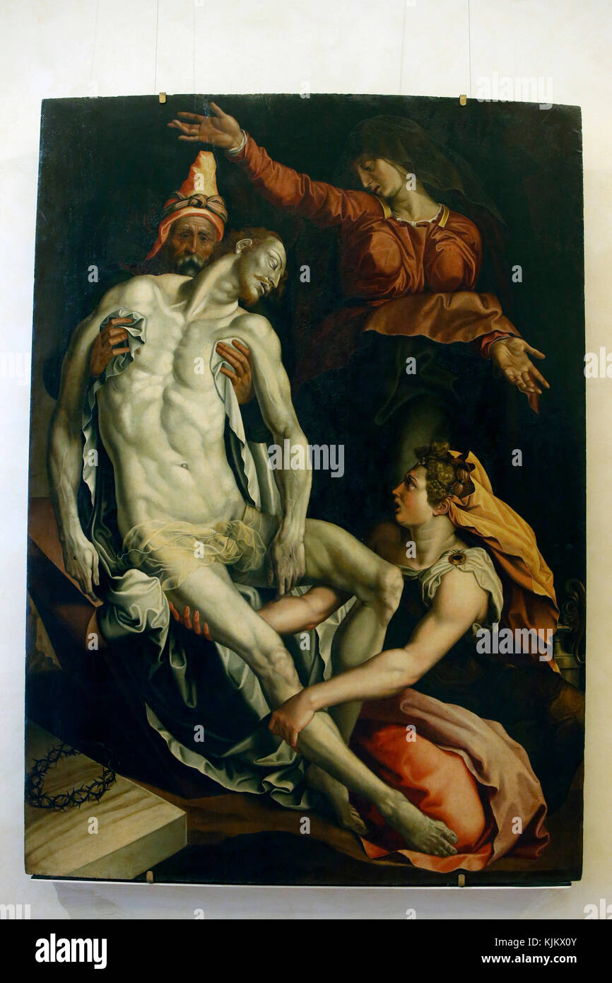Galerie Barberini, Rom. Die Grablegung Christi. Jacopino del Conte. 16. Panel. Italien. Stockfoto