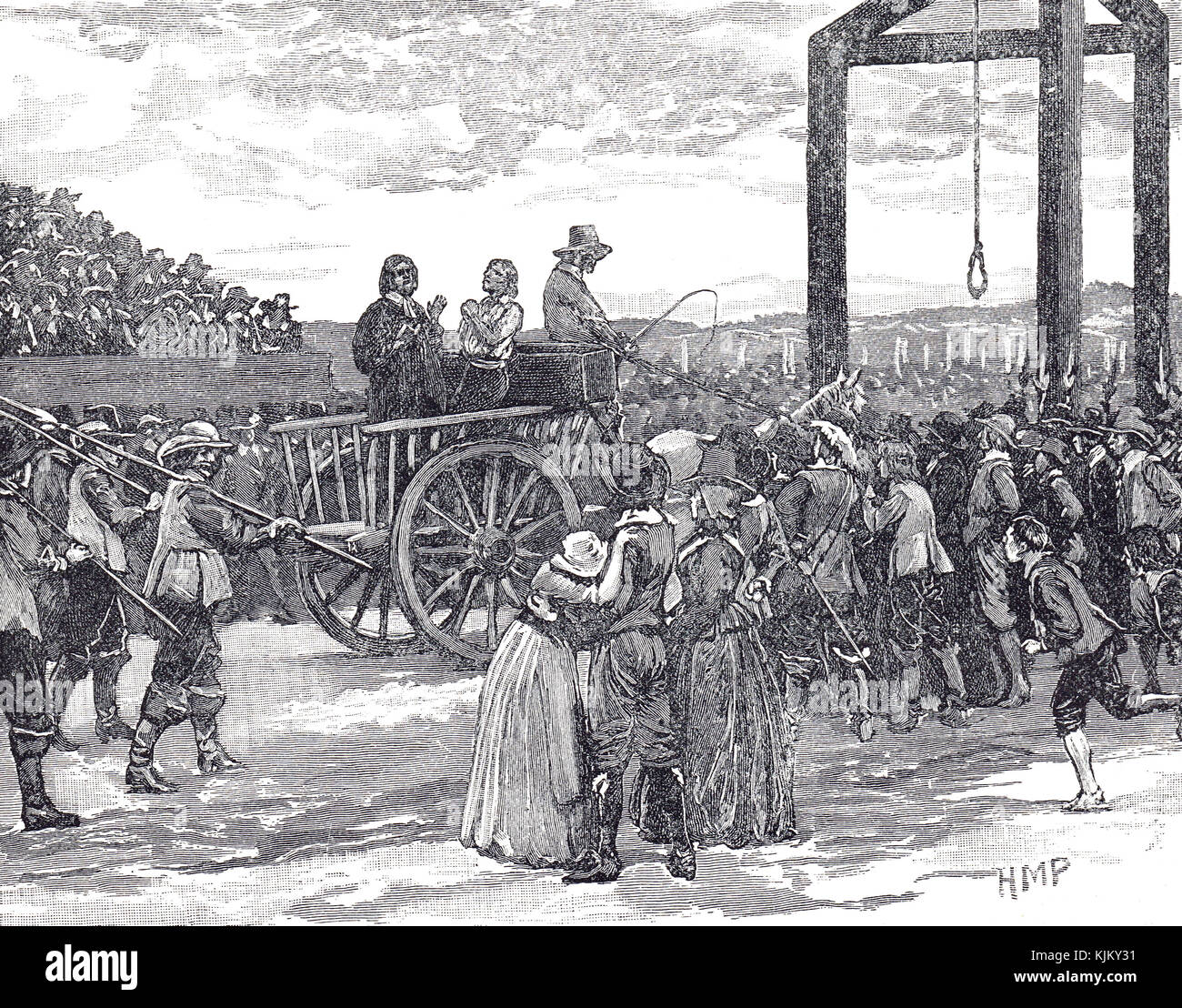 Tyburn Galgen in der Zeit von Charles I. Stockfoto