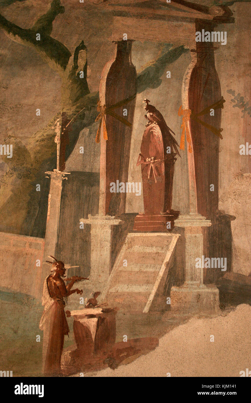 Gemälde aus dem großen Saal am Hof des Tempels, Pompeji, Italien Stockfoto