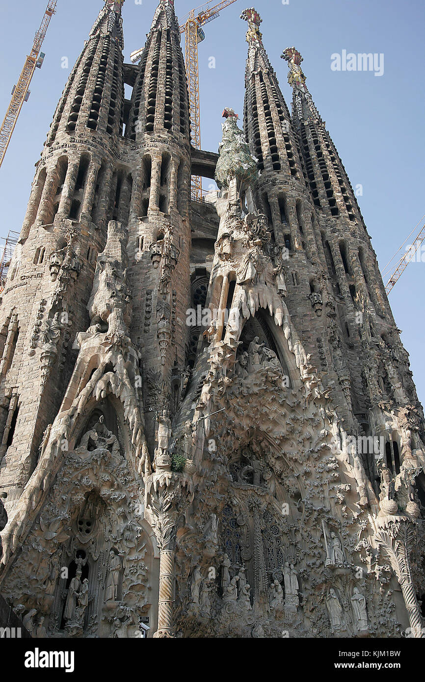 Gaudi Kathedrale, Temple de la Sagrada Familia, Barcelona Stockfoto