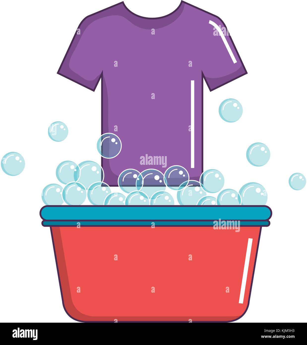 Wäscheservice Topf mit Shirt Vector Illustration Design Stock Vektor