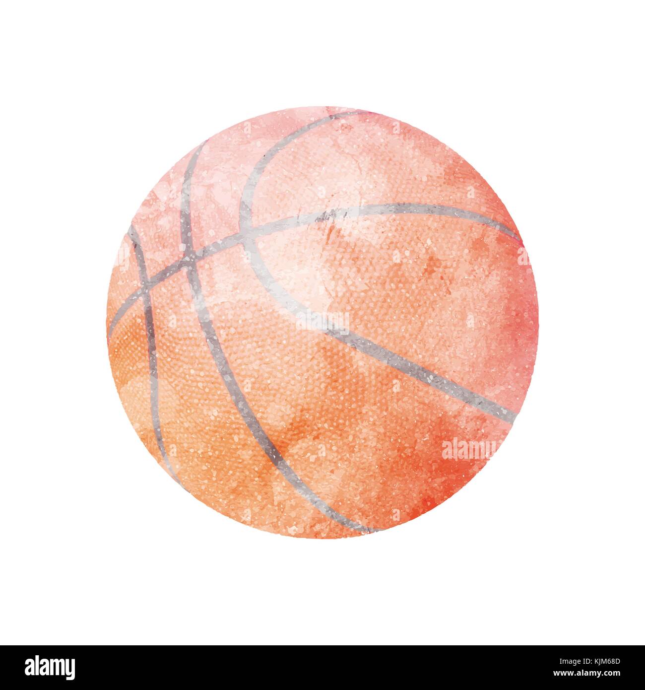 Aquarell Basketball auf Weiß Stock Vektor