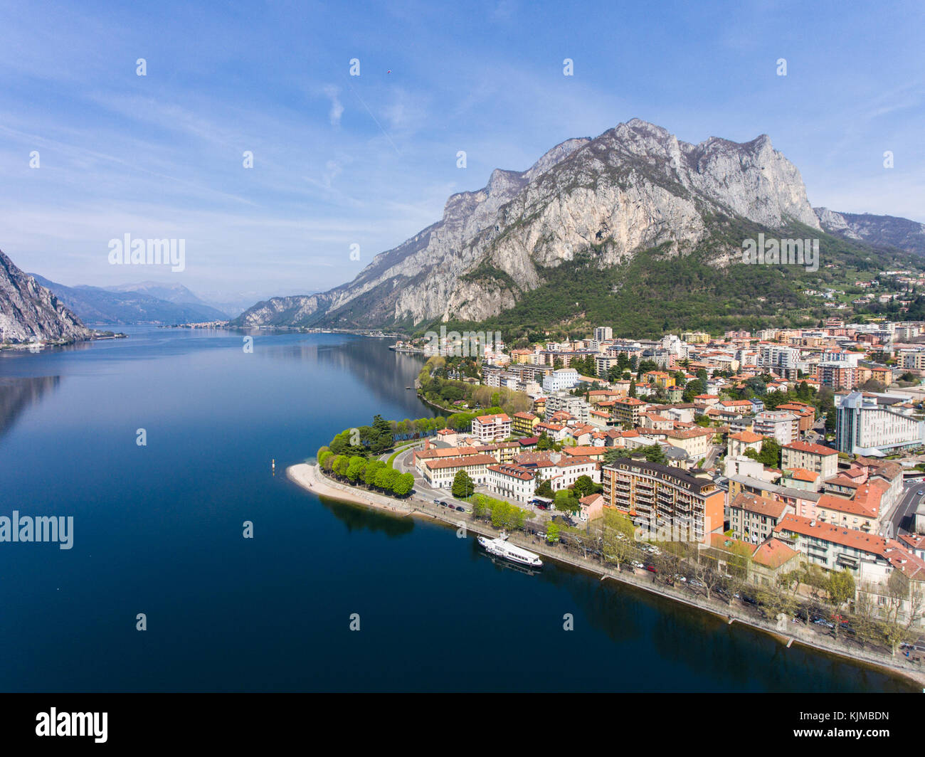 Comer See, Stadt Lecco Stockfoto