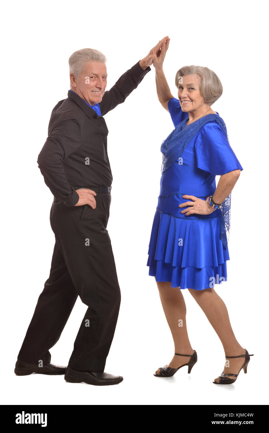 Lächelnd senior Paar tanzen Stockfoto