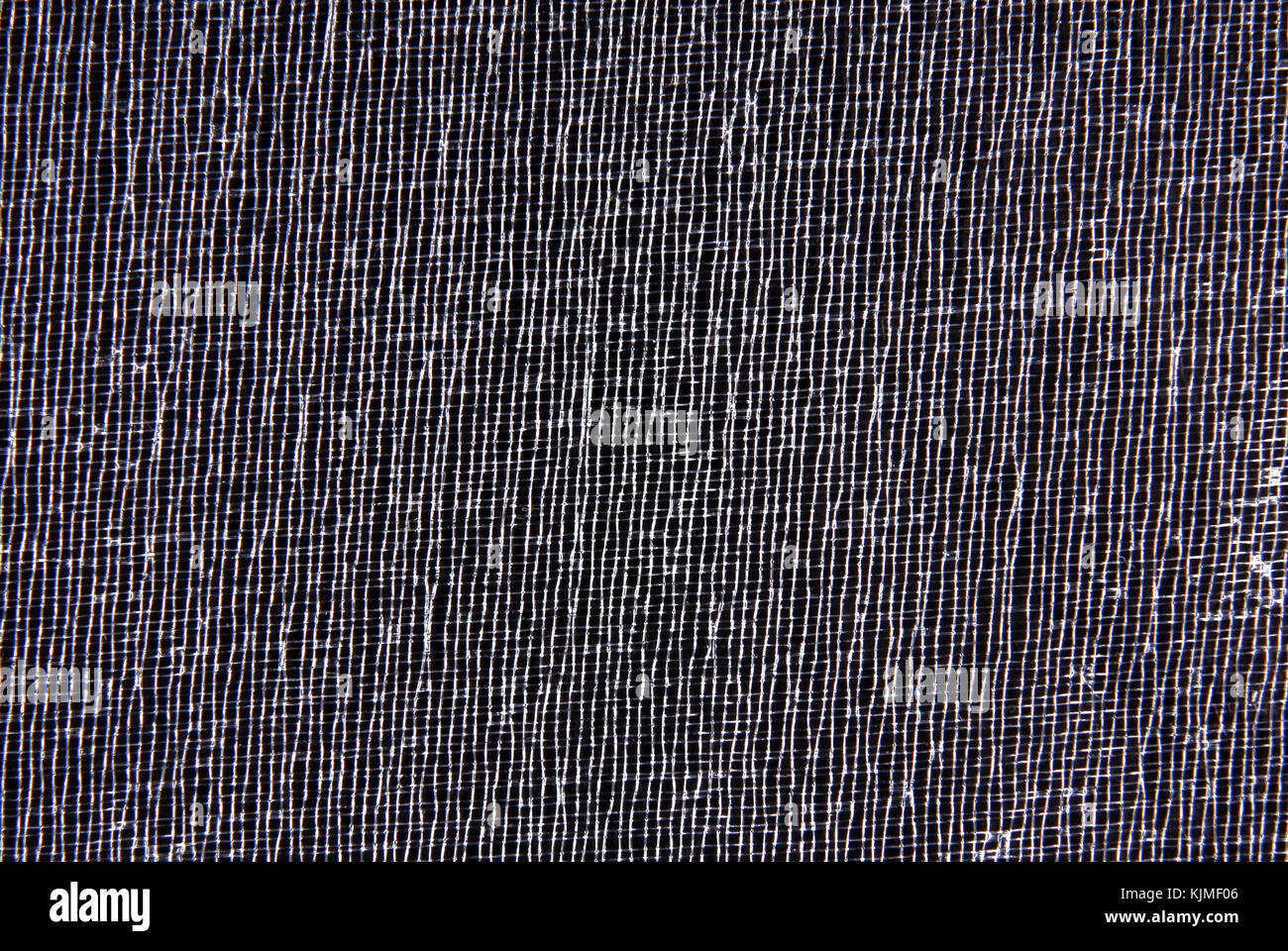 Nahaufnahme des Weiß Organza makro Gitter Textur Stockfoto