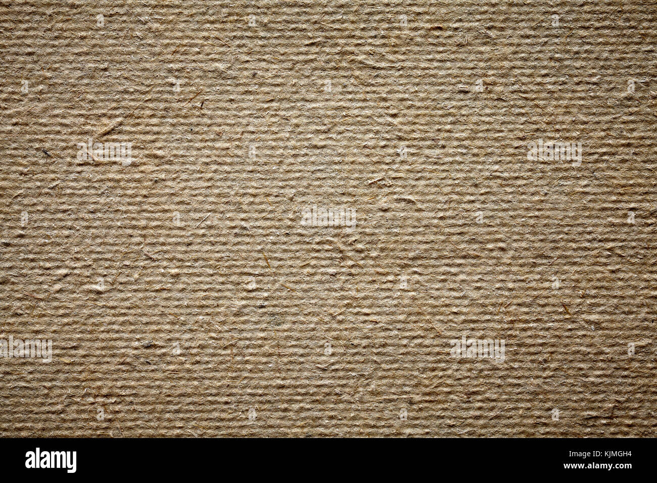 Natürliche handgeschöpftem Papier mit sichtbaren pflanzlichen Fasern, Textur oder Hintergrund. Stockfoto