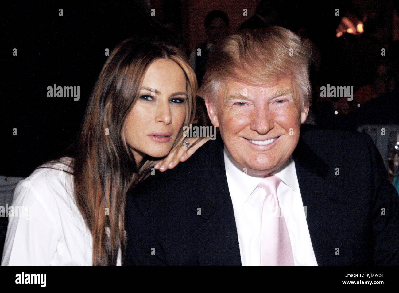 PALM BEACH, FL - 2010: Donald Trump und Melania Knauss im Mar-A-Lago Club 2010 in Palm Beach, Florida. Personen: Donald und Melania Trump Stockfoto