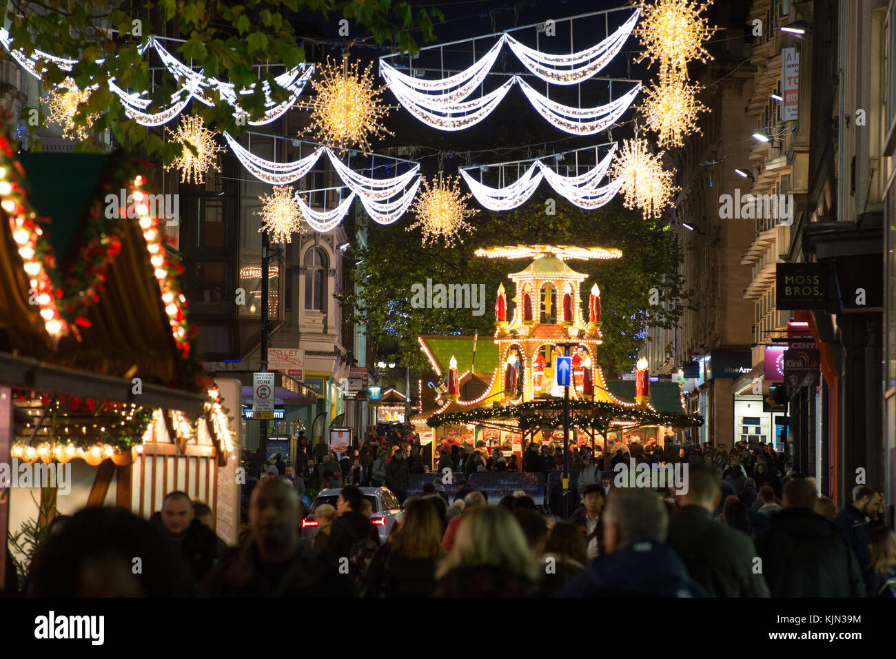 Der Frankfurter Weihnachtsmarkt 2017 in Birmingham, Großbritannien Stockfoto