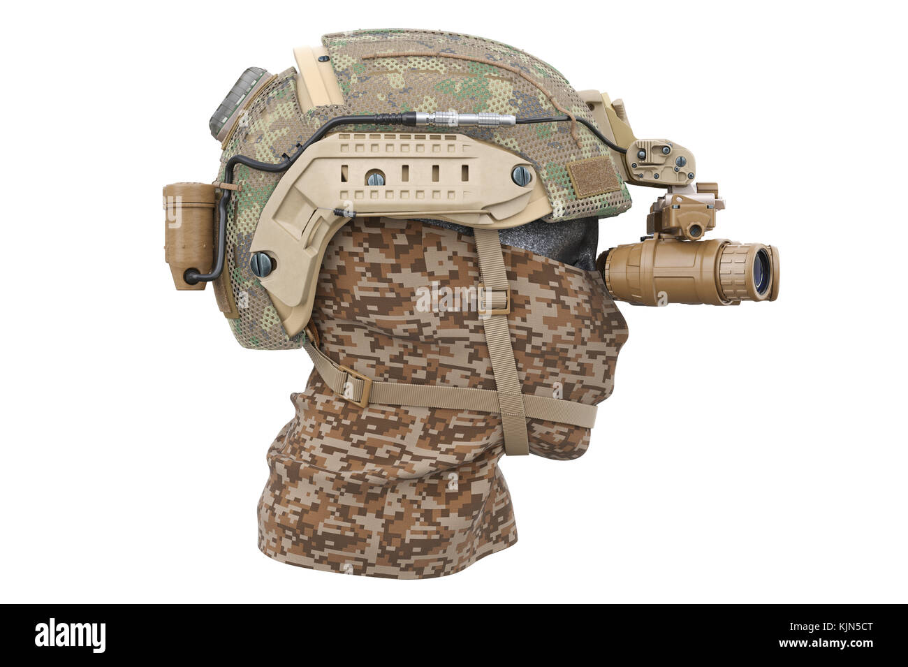 Helm militärischen Vollsichtbrille mit Bandage, Seitenansicht Stockfoto
