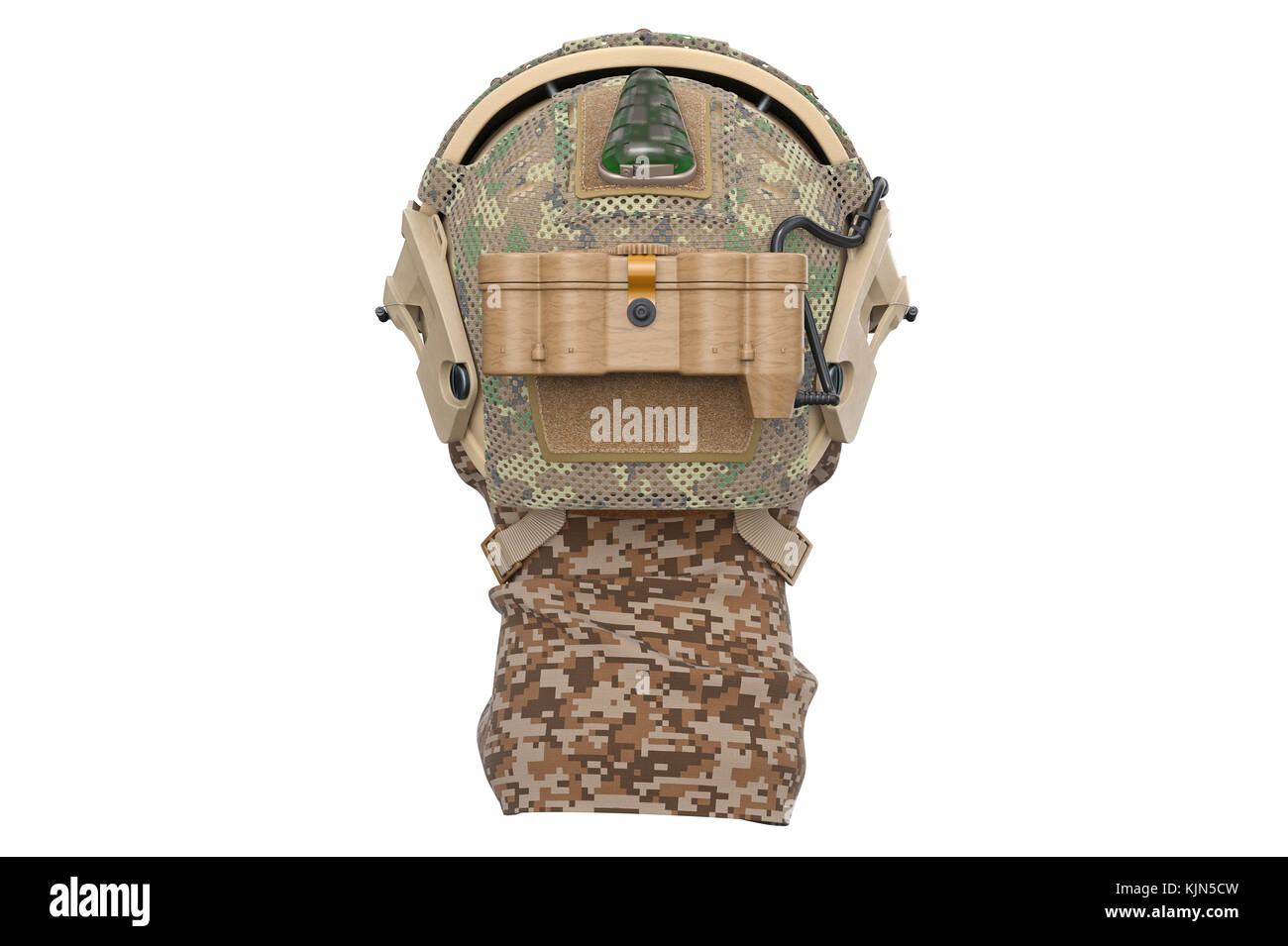 Helm Militär, Rückansicht Stockfoto