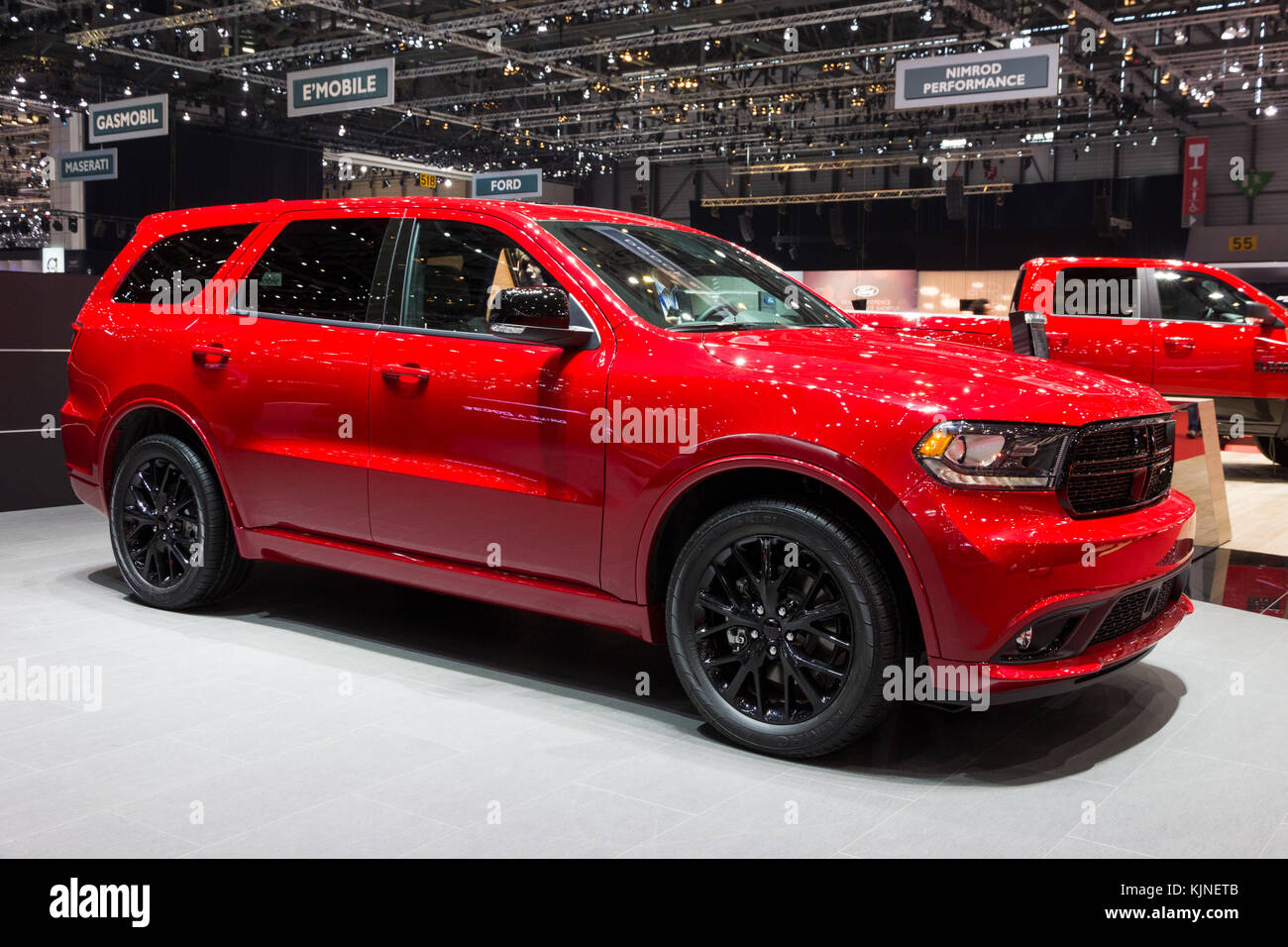 Genf Schweiz 1 Marz 2016 2017 Dodge Durango R T Blacktop Suv Auf Dem 86 Genfer Autosalon Stockfotografie Alamy
