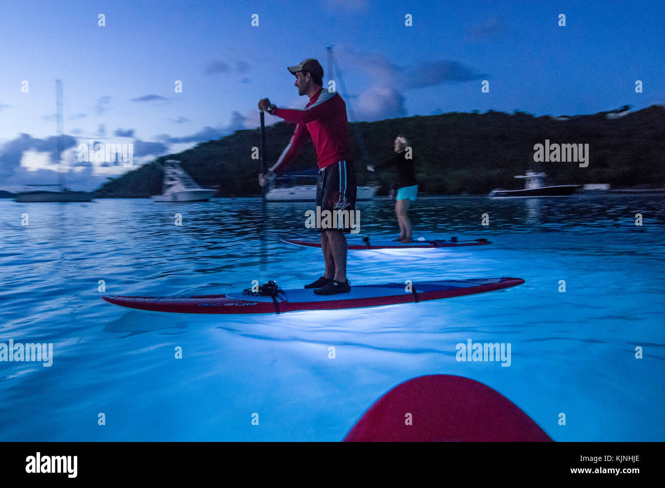 Standup Paddle Boarding in Cruz Bay, St. John, US Virgin Islands Stockfoto