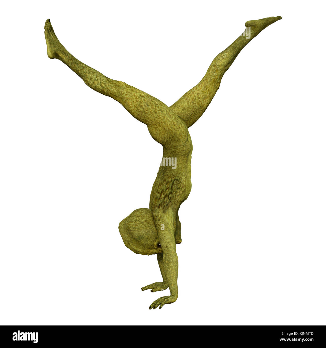 3D-Rendering für eine grüne Alien Sport auf weißem Hintergrund Stockfoto