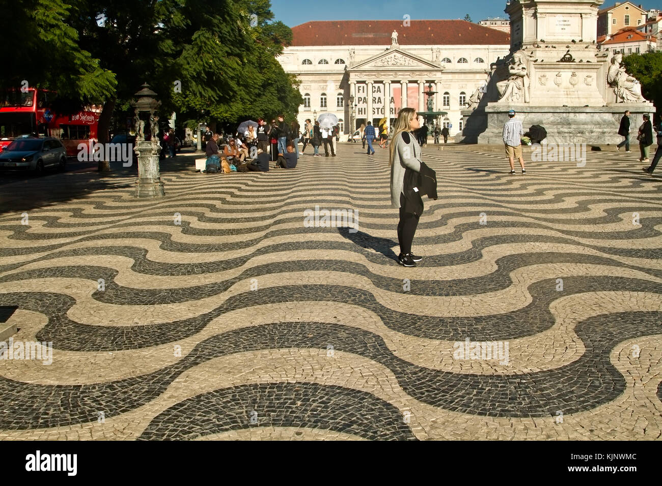 Rossio-platz, Lissabon, Portugal. Stockfoto