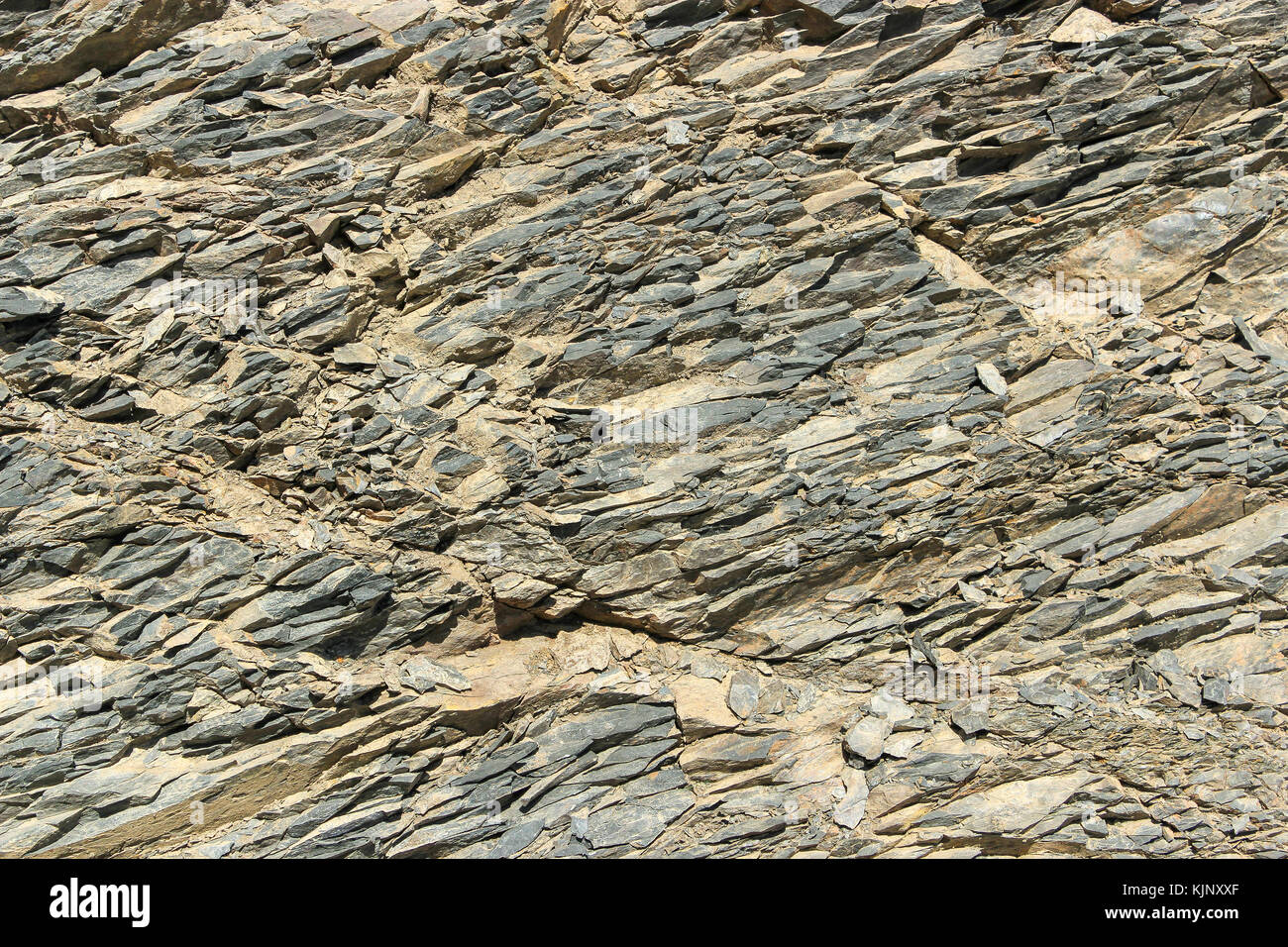 Nahaufnahme der Geologischen Schiefergestein Bildung Muster in den Picos de Europa Spanien Stockfoto