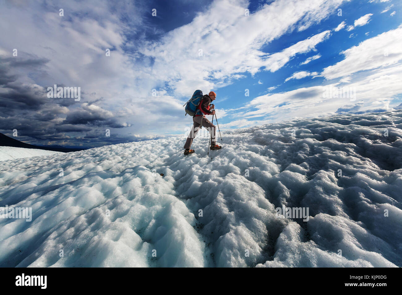 Wanderung in den Wrangell - St. Elias National Park, Alaska Stockfoto