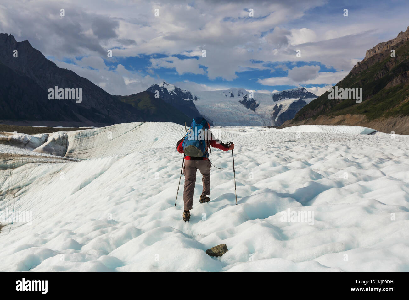 Wanderung in den Wrangell - St. Elias National Park, Alaska Stockfoto