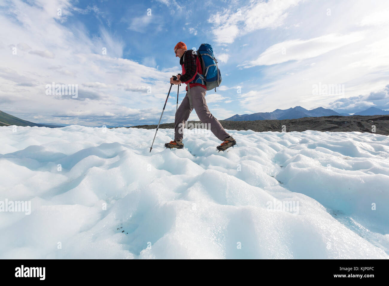 Wanderung in den Wrangell - St. Elias National Park, Alaska. instagram Filter. Stockfoto