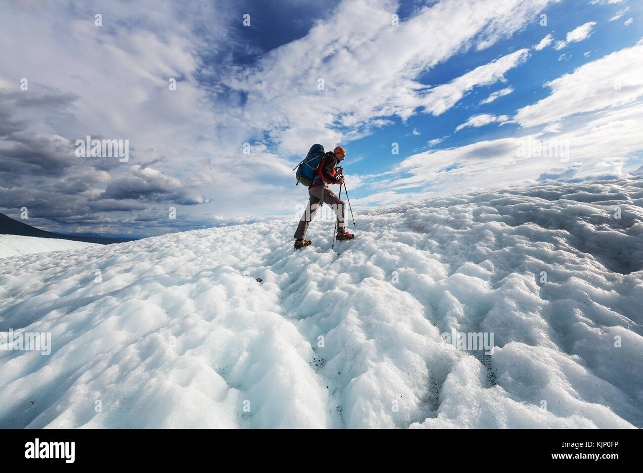 Wanderung in den Wrangell - St. Elias National Park, Alaska. Stockfoto